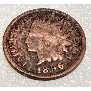 1896 Indian Head Cent Penny - Vintage US 1C - Circulated Ungraded Copper